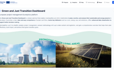 Green and Just Transition Dashboard developed within the BauNOW project